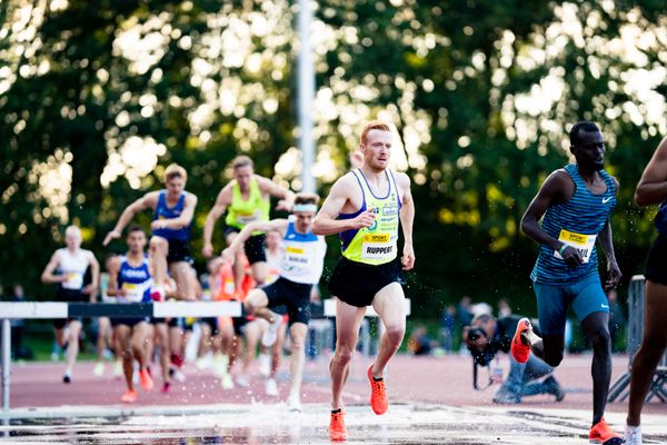 Frederik Ruppert (Germany) ueber 3000m Hindernis am 28.05.2022 waehrend der World Athletics Continental Tour IFAM Oordegem in Oordegem